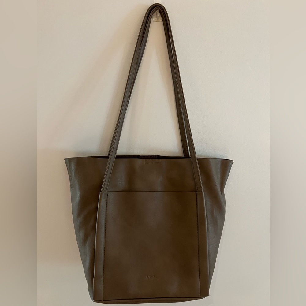 MSK | taupe faux leather bag